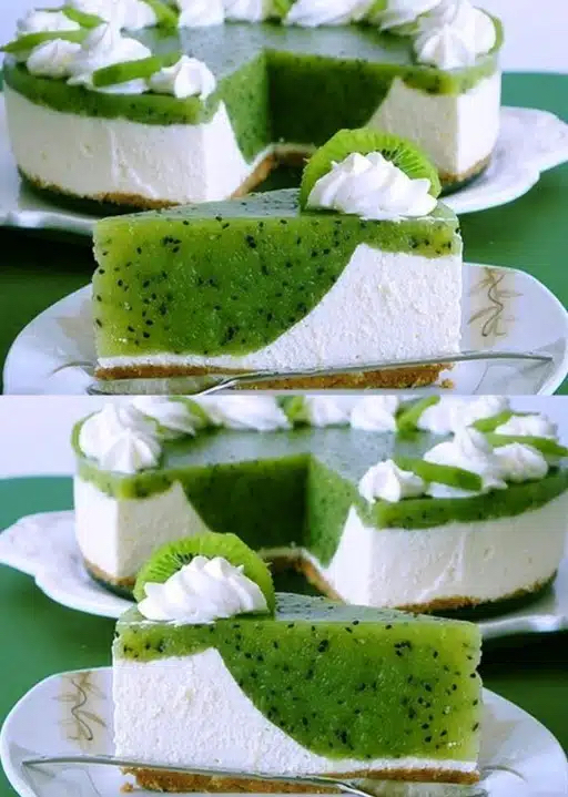 Butterkeks Kiwi Torte mit Frischkäse