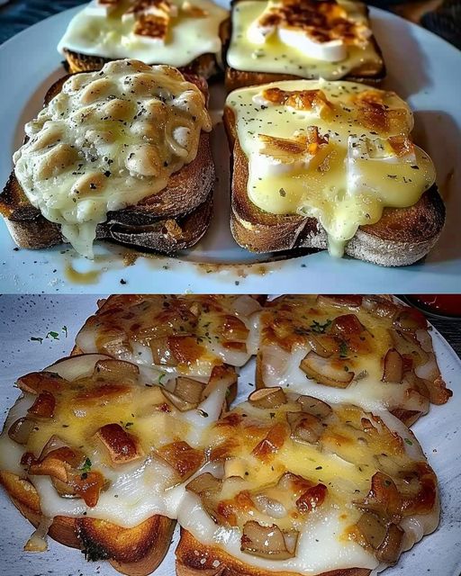 Jägertoast mit Käse überbacken