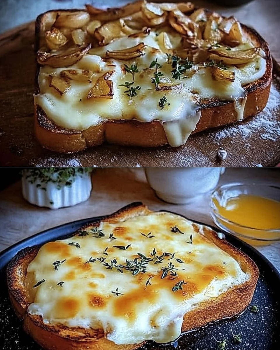 Jägertoast mit Käse überbacken