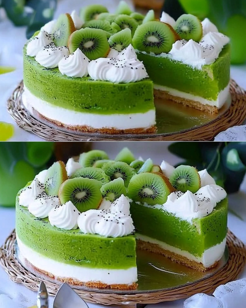 Butterkeks Kiwi Torte mit Frischkäse