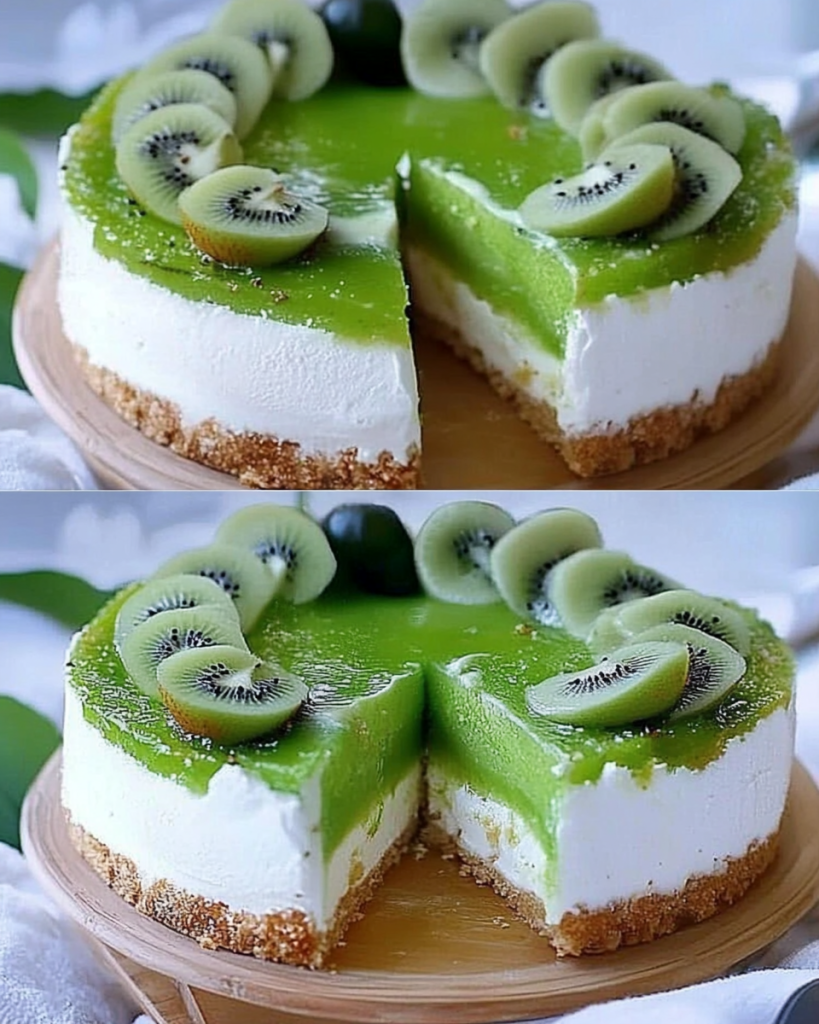 Butterkeks Kiwi Torte mit Frischkäse