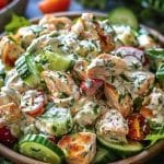 Griechischer Hähnchen Salat mit 200 g Tzatziki