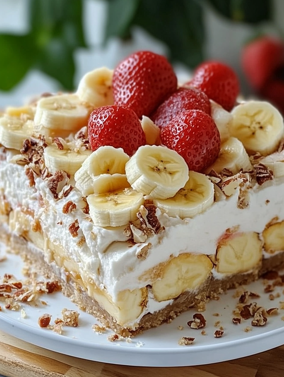 Zutaten für die Bananensplit-Torte Für den Boden: 200 g Butterkekse (zerkrümelt) 100 g Butter (geschmolzen)