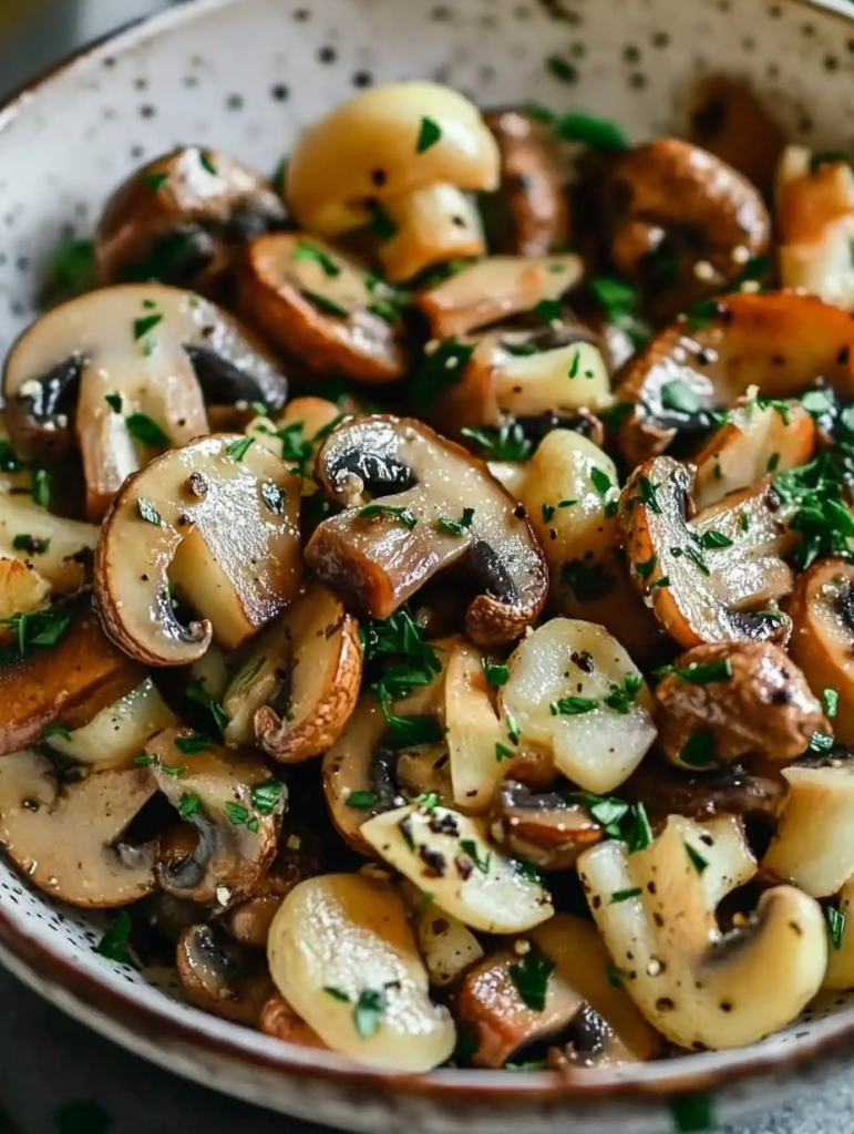 Blumenkohl Champignons Pfanne mit Knoblauch in 15 Minuten