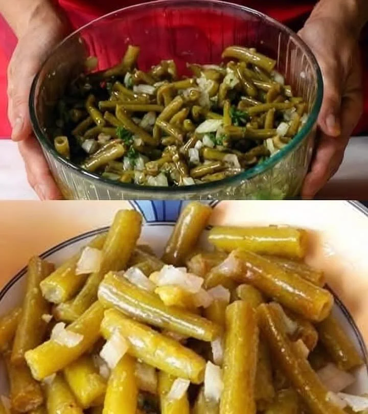 Bohnensalat mit frischem Gemüse und Dressing, eine gesunde Beilage.