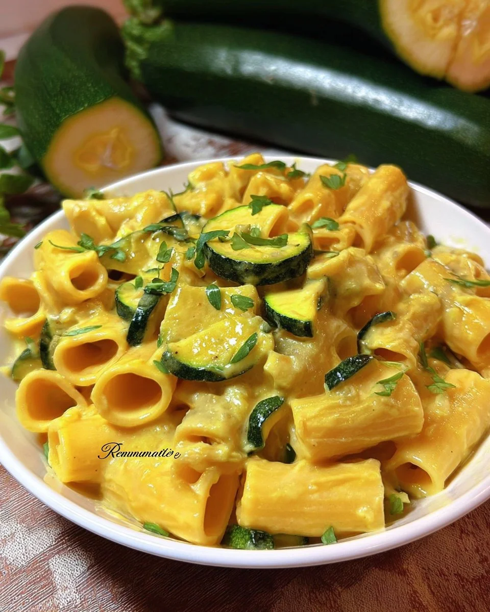 Pasta Cremosa con Zucchine, un piatto ricco e saporito con una salsa cremosa