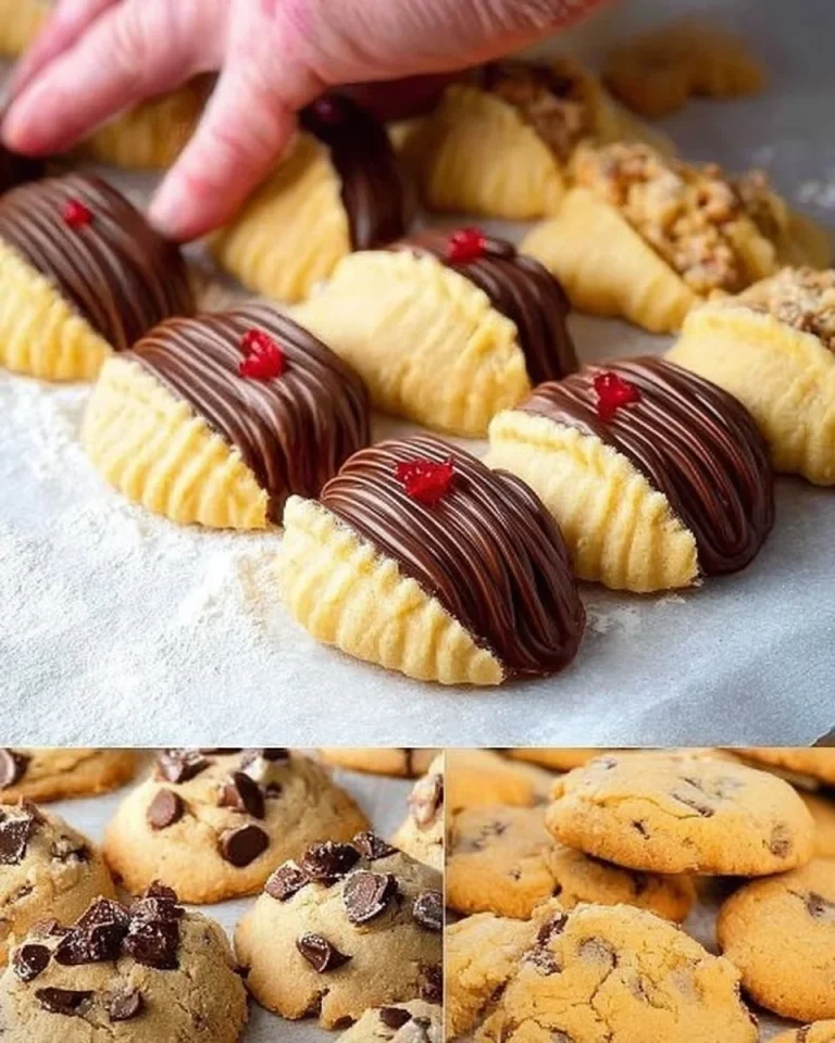 Verschiedene Arten von Cookies aus einem Teig, frisch gebacken