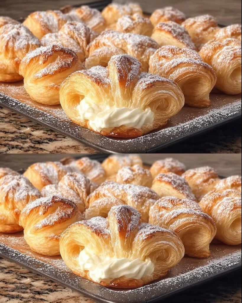 Ein köstliches Blätterteig-Vanille Traum Dessert auf einem Teller.