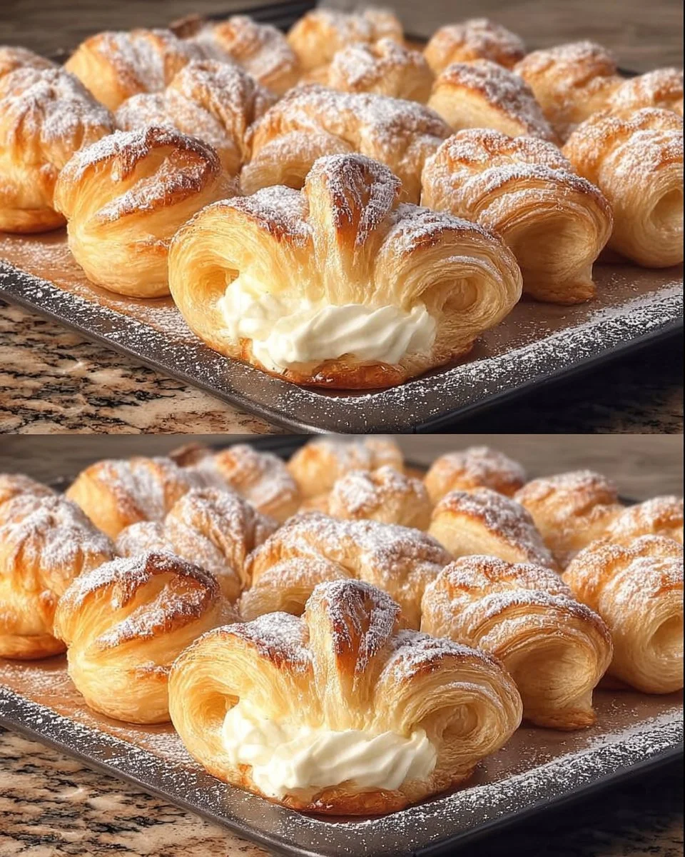 Ein köstliches Blätterteig-Vanille Traum Dessert auf einem Teller.