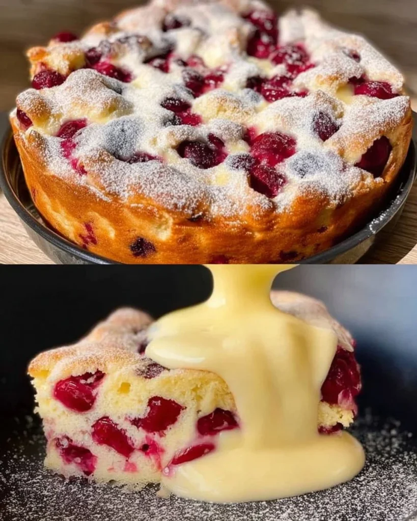Blitz Kirschkuchen mit Pudding - schnelles und leckeres Rezept