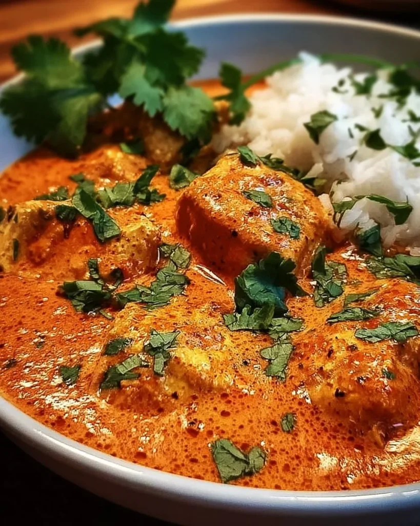 Leckeres Butterhühnchen mit aromatischen Gewürzen und cremiger Sauce