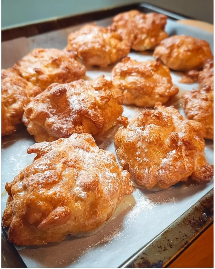 Einfache Apfelküchlein auf einem Teller, frisch gebacken