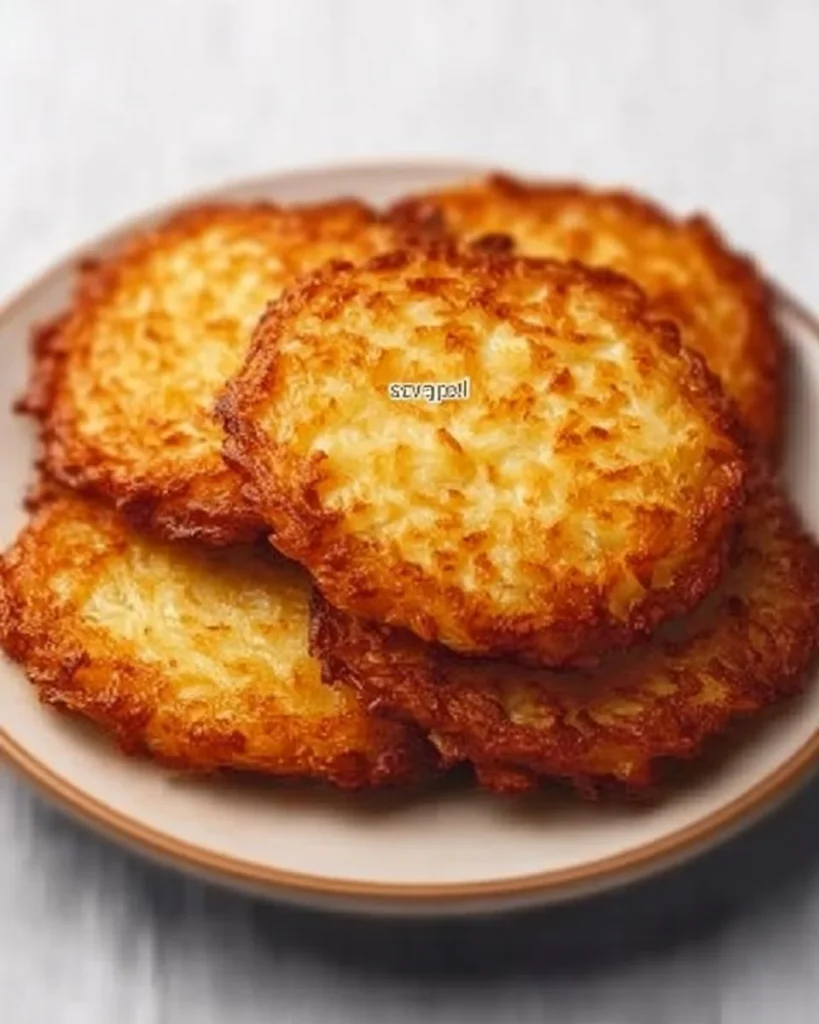 Knusprige Kartoffelpuffer auf einem Teller serviert