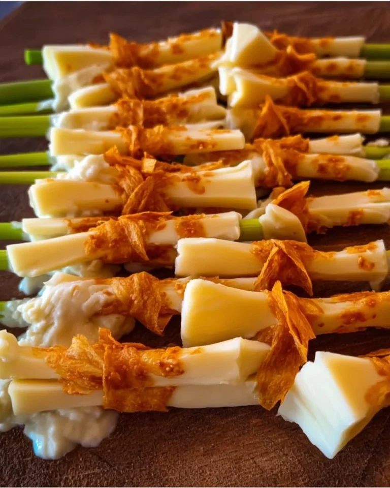 Käse-Besen für Halloween mit verschiedenen Käsesorten und dekorativen Snacks