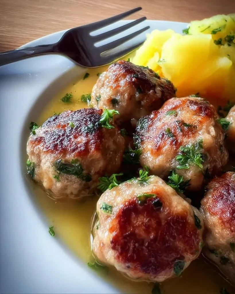 Königsberger Klopse - traditionelle deutsche Fleischbällchen in Kapernsoße
