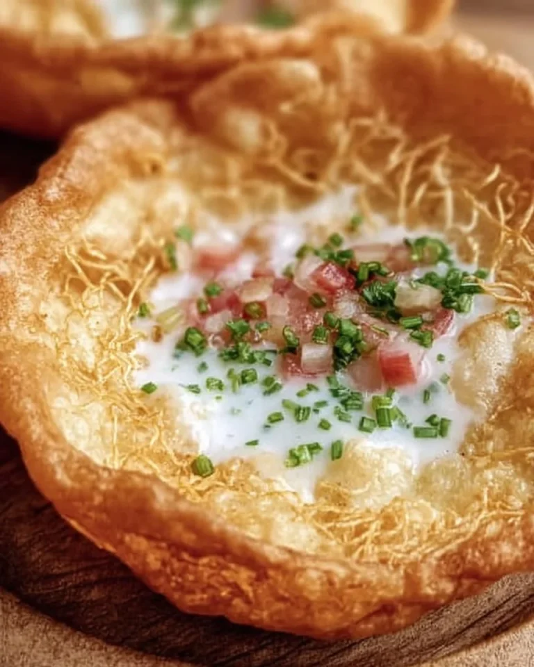 Langos de la freidora de aire crujientes y dorados