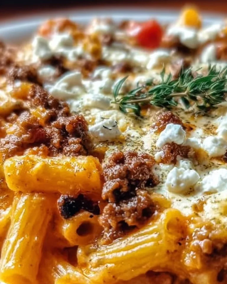 Lasaña griega con feta y carne picada, platillo delicioso y atractivo.