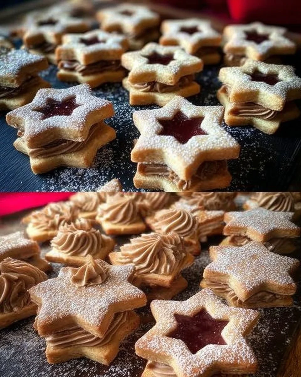 Linzer Sterne sind traditionelle Kekse mit Marmelade und Nüssen, ideal für Weihnachten.