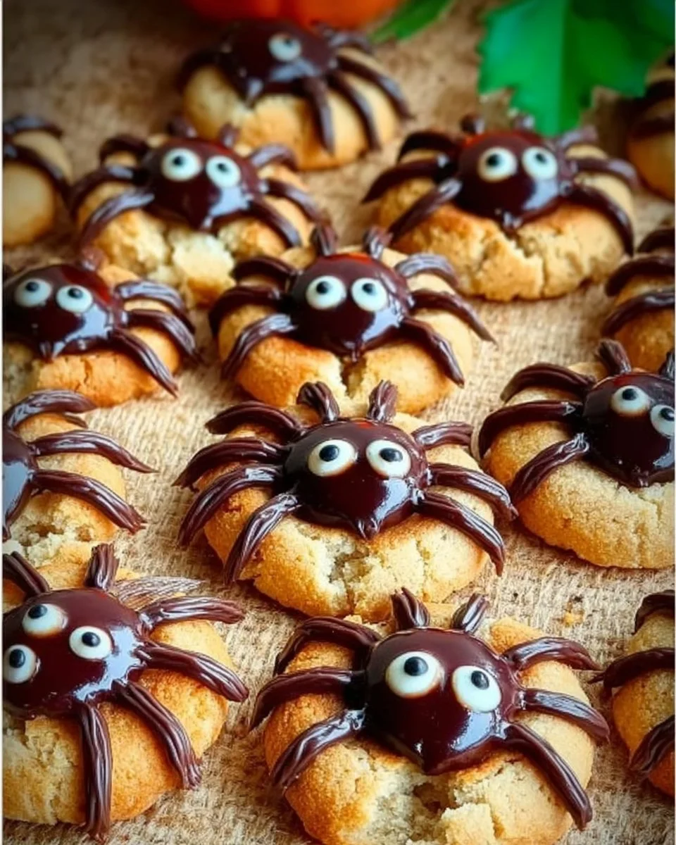 Lustige Spinnen-Kekse in verschiedenen Farben für Halloween-Party