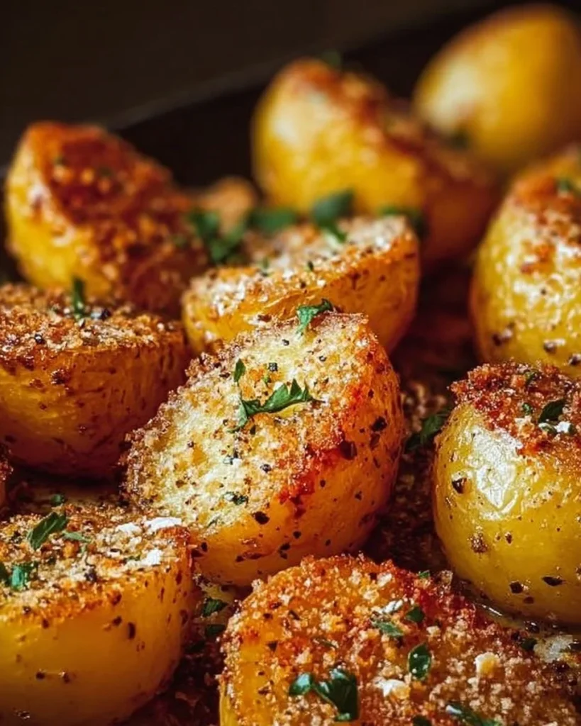 Ofenfrische Parmesan-Kartoffeln mit goldener Kruste und delikatem Geschmack