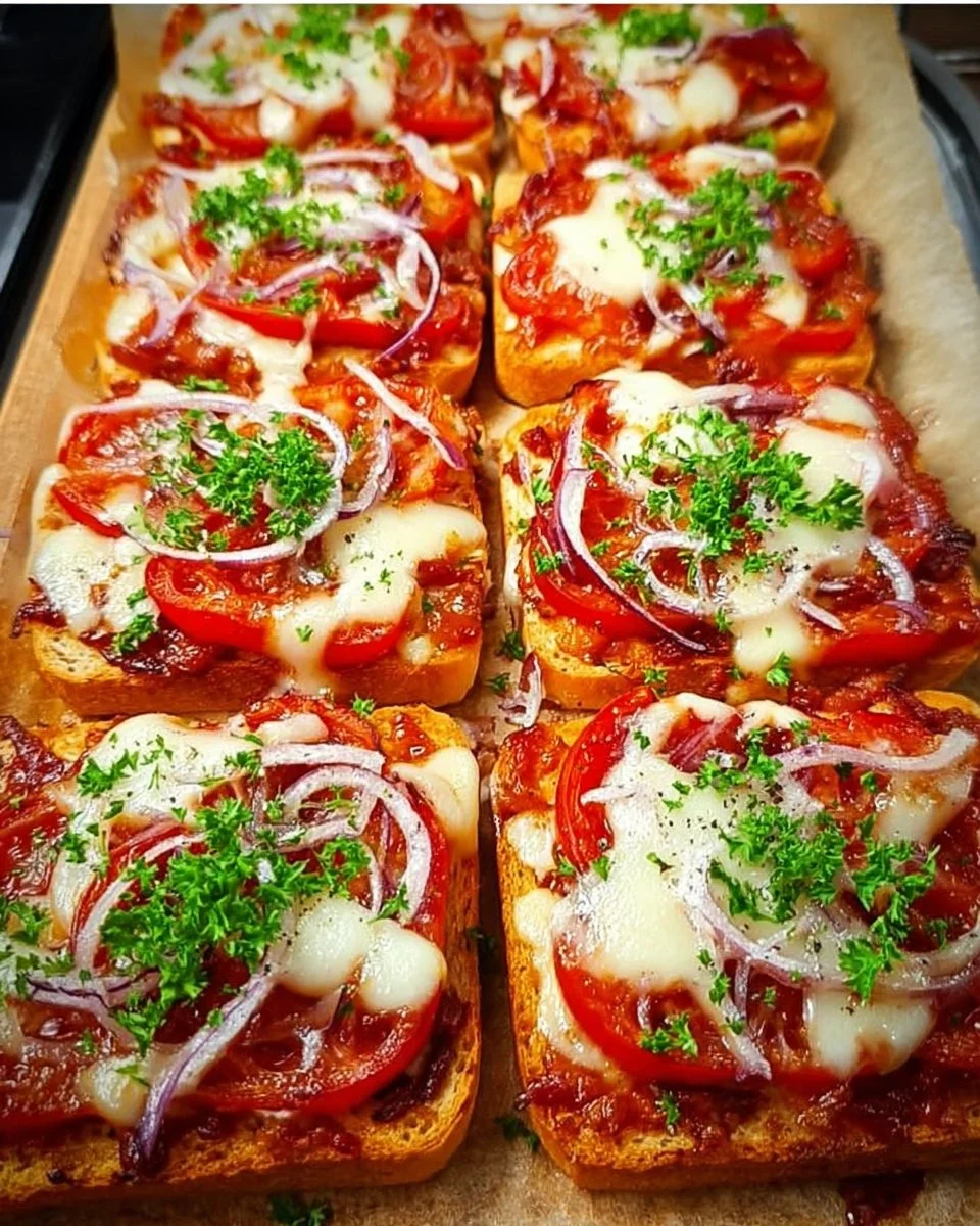 Leckeres Pizza-Toast mit Käse und Belägen