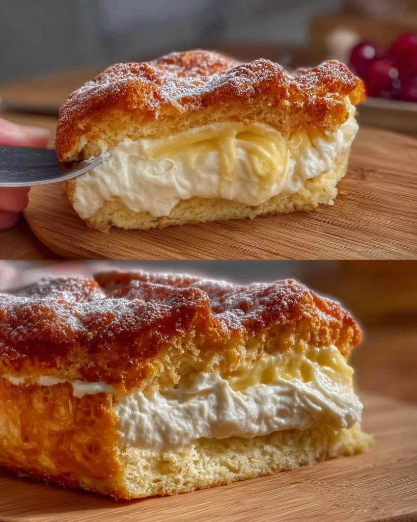 Polnischer Puddingkuchen auf einem Teller, perfekt für jeden Anlass.