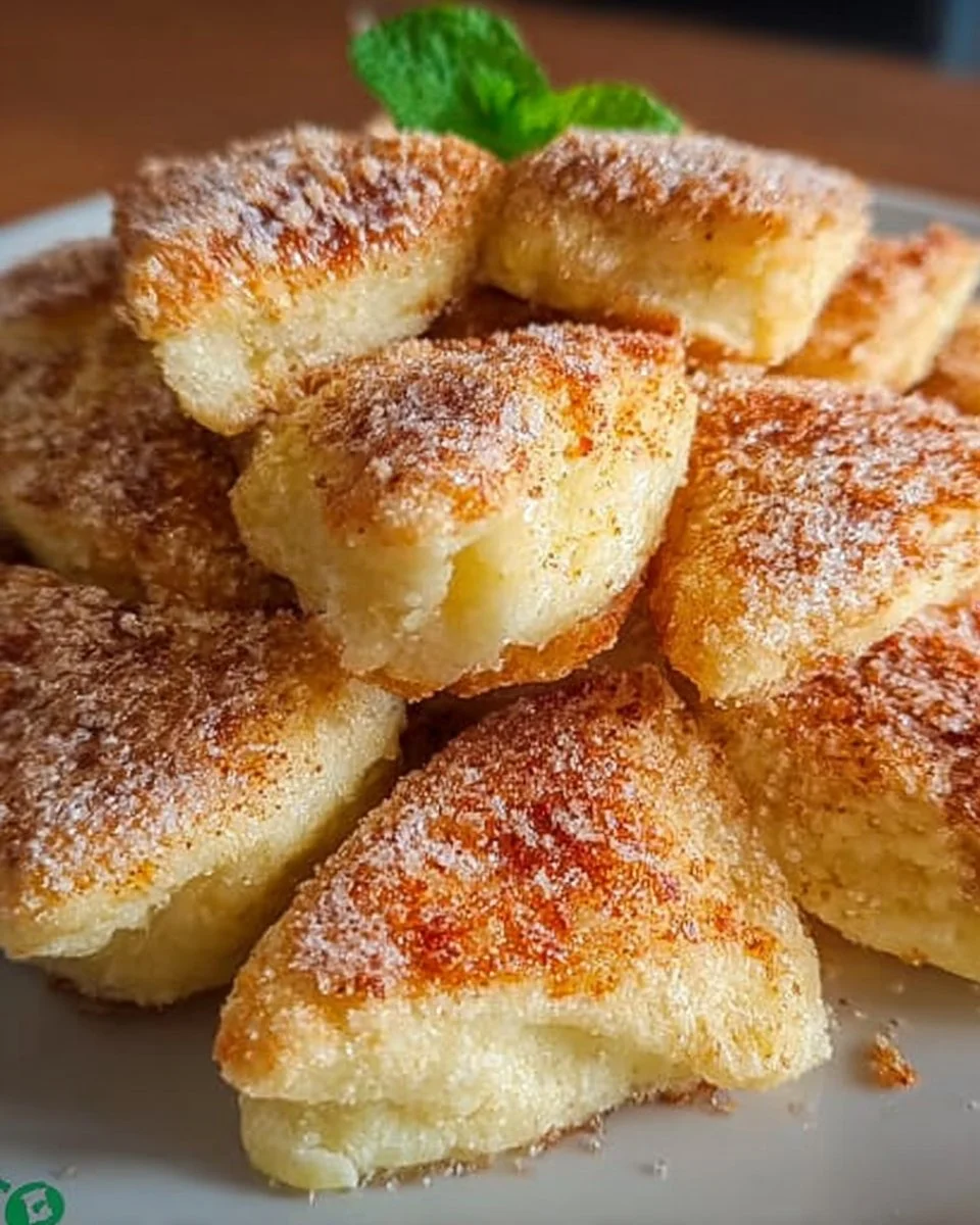 Quark-Dreiecke zum Kaffee mit Quarkfüllung auf einem Teller