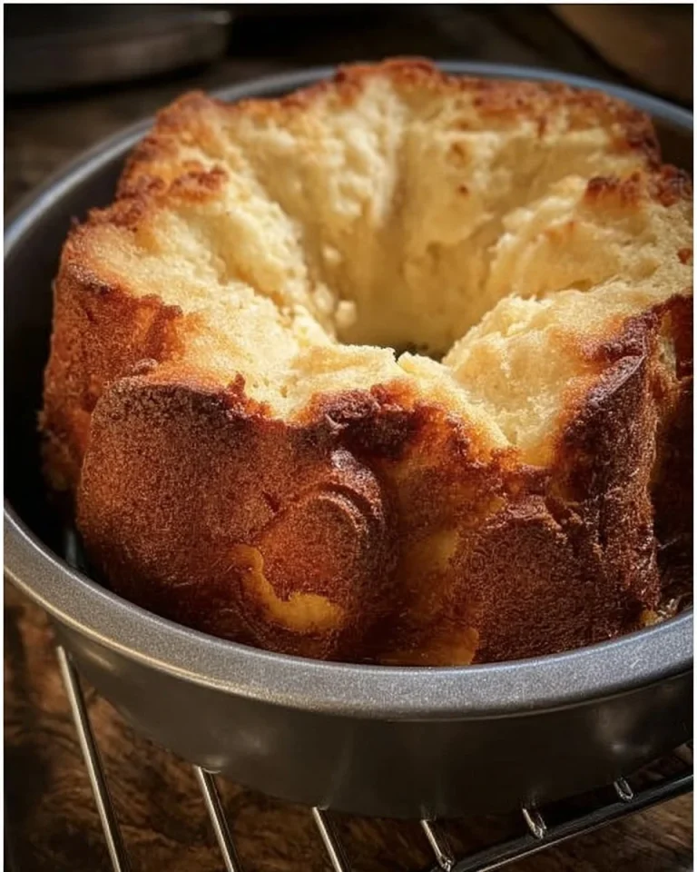 Saftiger Butter-Gugelhupf frisch aus dem Ofen mit Puderzucker bestreut.
