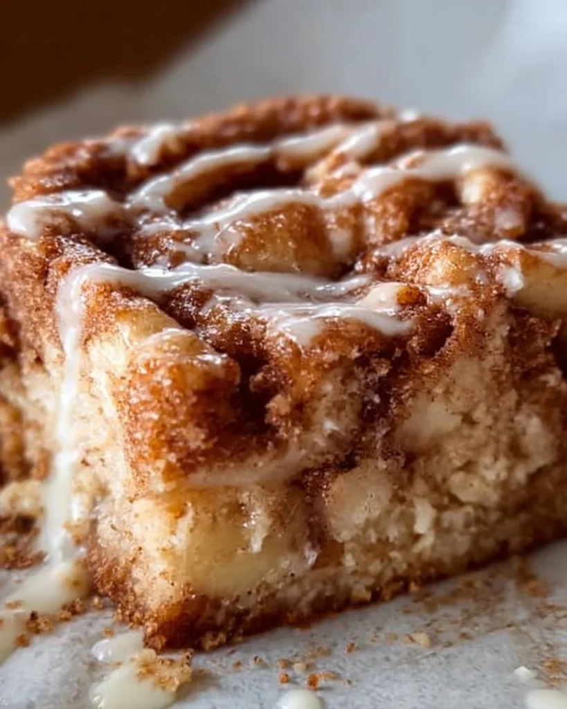 Saftiger Zimtschnecken-Apfelkuchen mit Äpfeln und Zimt.