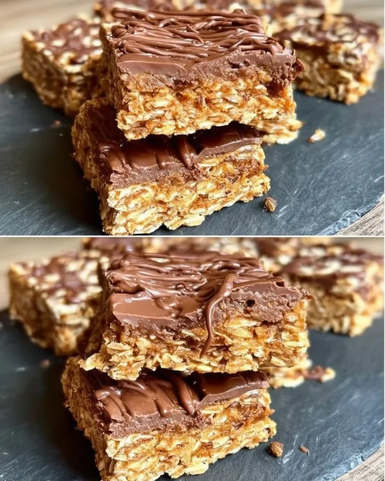 Leckere Schokoladen-Haferriegel mit Hafer und Schokolade