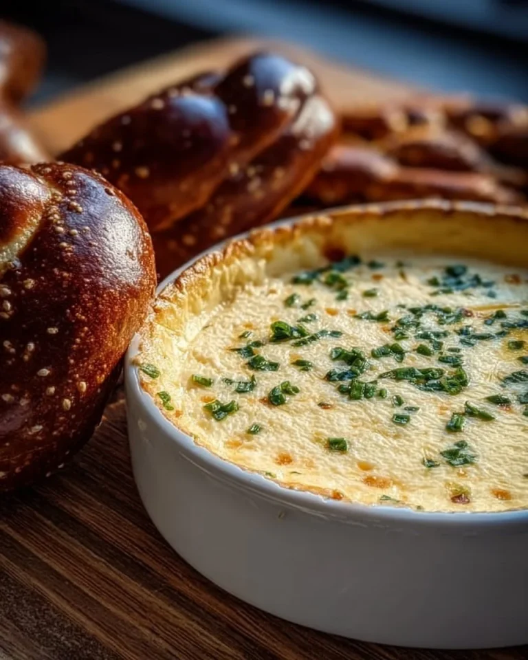 Schüssel mit leckerem Spundekäse auf einem Tisch