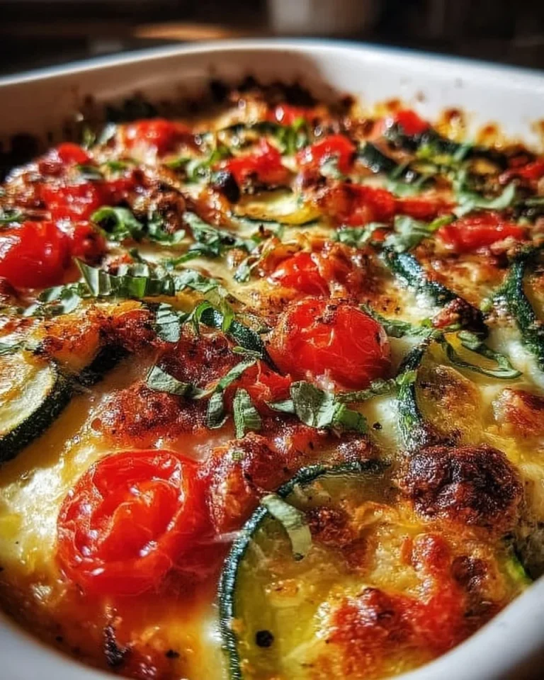 Zucchini-Tomaten-Auflauf mit Knoblauch und Basilikum