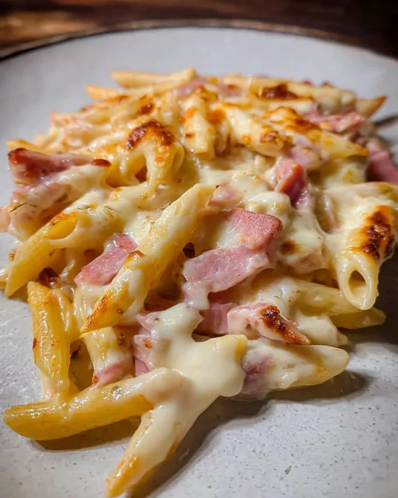 Penne-Gratin mit Mortadella, ein herzhaftes Nudelgericht
