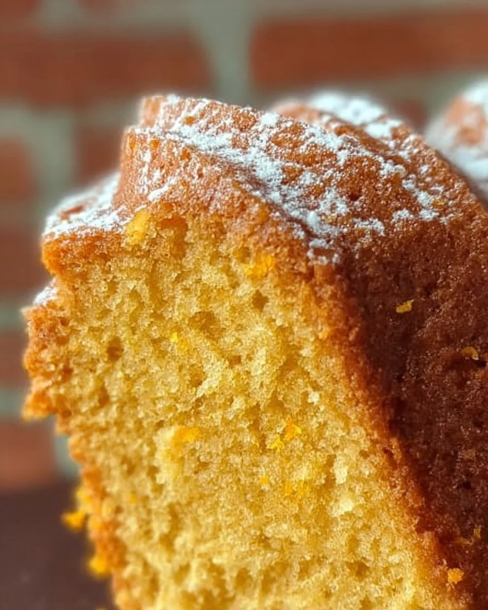 Fluffiger Orangengugelhupf auf einem schönen Teller serviert