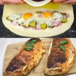 Leckere Blätterteig Calzone mit frischen Zutaten und würziger Füllung