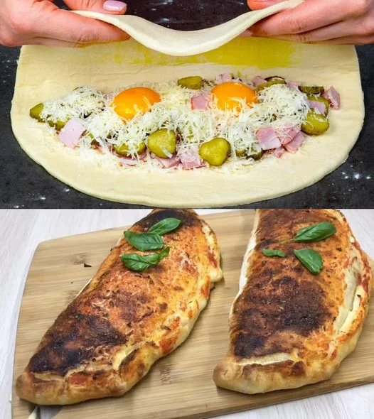 Leckere Blätterteig Calzone mit frischen Zutaten und würziger Füllung