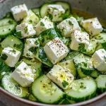 Gurken-Feta-Salat mit frischen Zutaten und einem leckeren Dressing