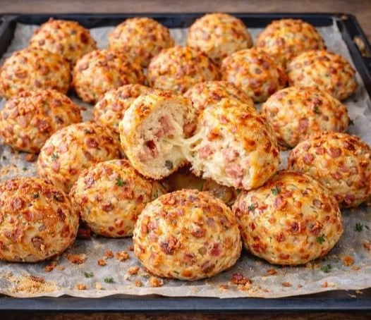 Schnelle und leckere Pizza Bällchen auf einem Teller