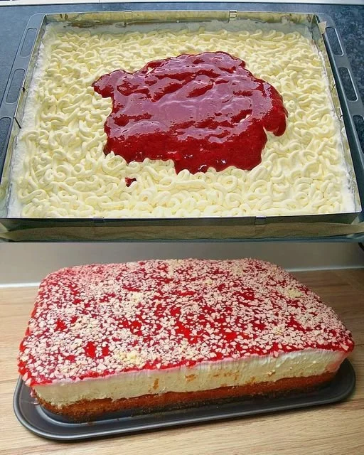 Spaghettieis Blechkuchen – ein leckerer, nostalgischer Dessert-Klassiker in Blechform