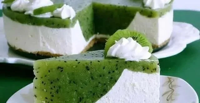 Butterkeks Kiwi Torte mit Frischkäse, ohne Backen, leckeres Dessert