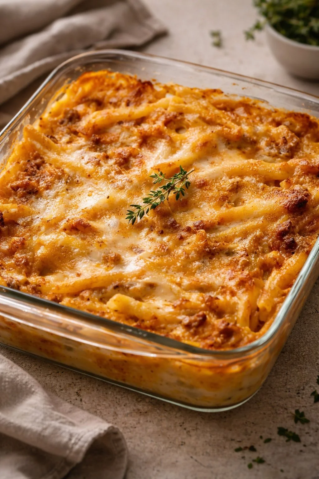 Caserecce mit Kürbis, Wurst und Provola, eine herzhafte Pasta-Mahlzeit