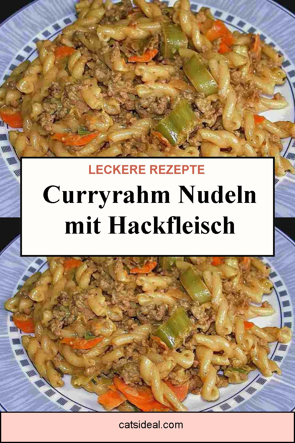 Curryrahm Nudeln mit Hackfleisch