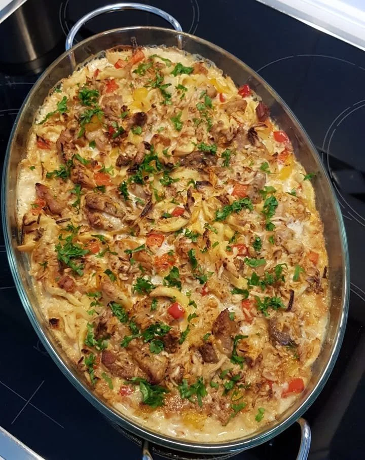 Leckeres Gyros-Spätzle Auflauf mit zartem Fleisch und feinen Teigwaren