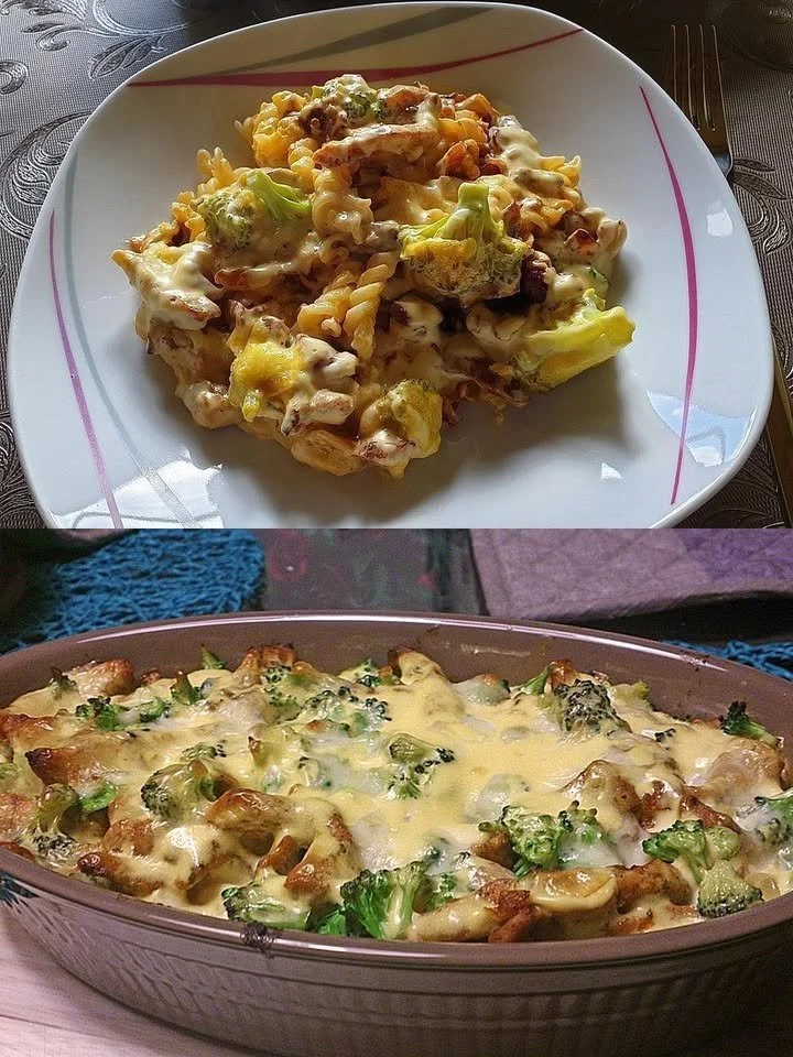 Leckere Gyrosauflauf mit Knoblauch und Sauce Hollandaise auf einem Teller serviert.
