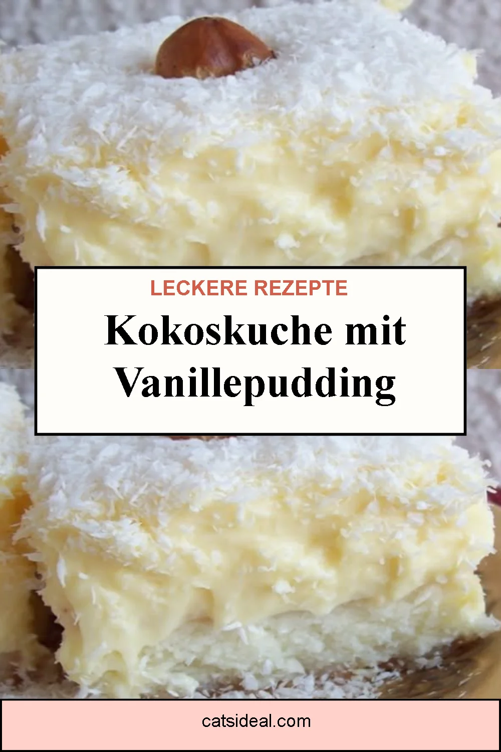 Kokoskuche mit Vanillepudding