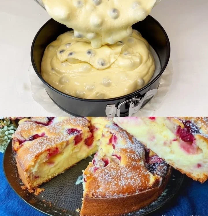 Megaleckerer Joghurt Kirschkuchen mit saftigen Kirschen und cremigem Joghurt