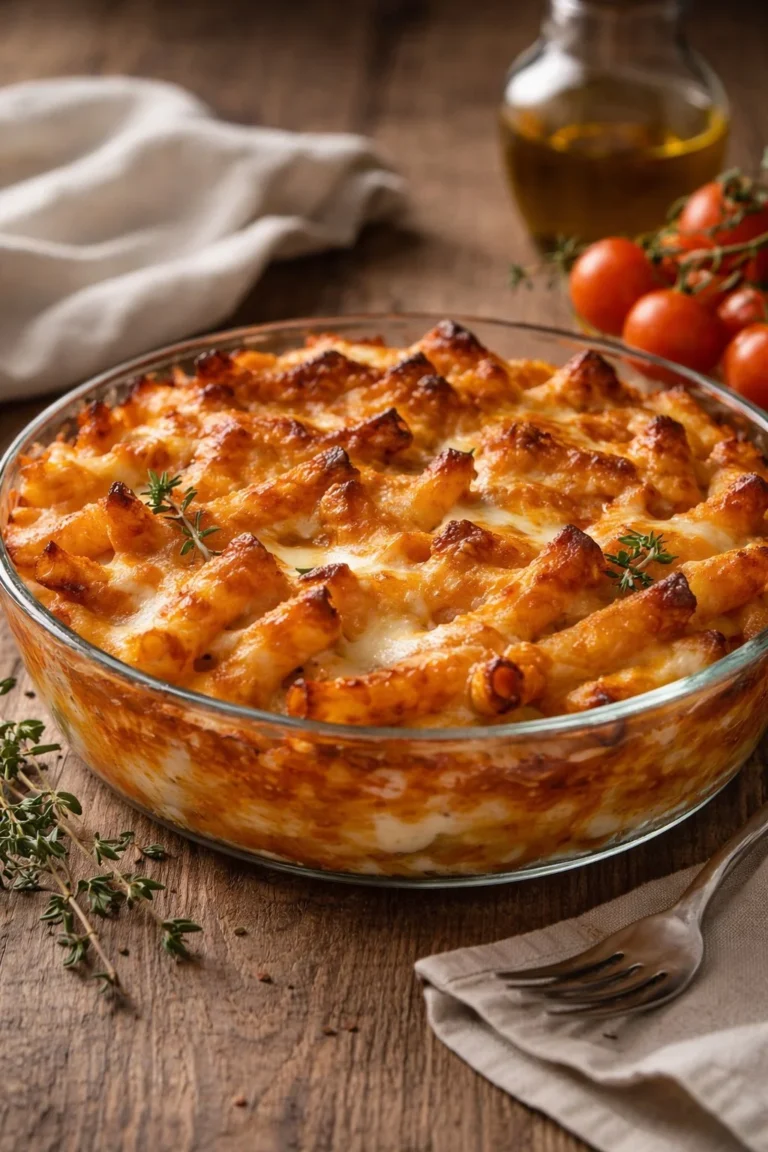 Leckerer Nudelauflauf mit Käse und Gemüse aus dem Ofen