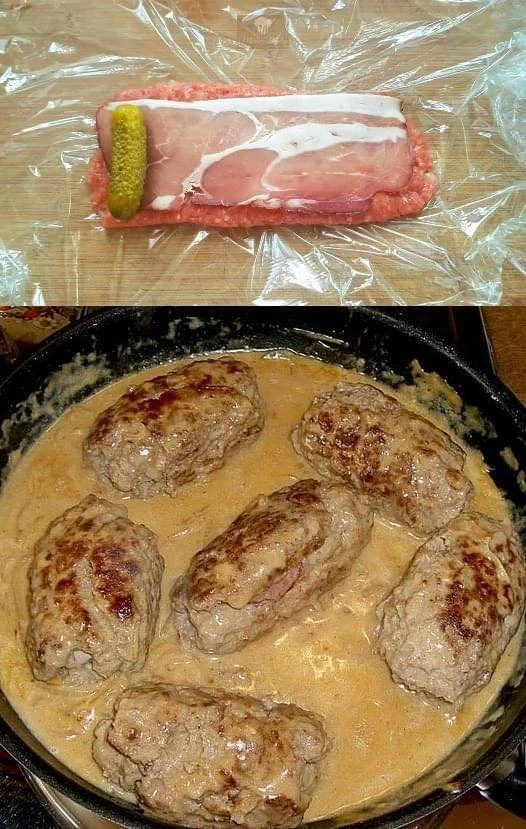 Schwarzwälder Hackrouladen auf einem Teller mit Beilagen